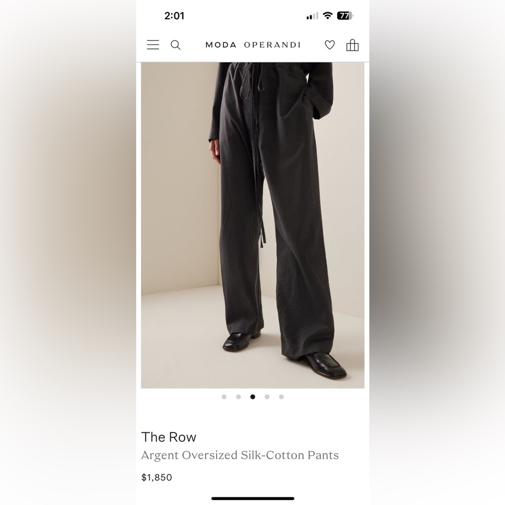 The Row
Argent Oversized Silk-Cotton Pants